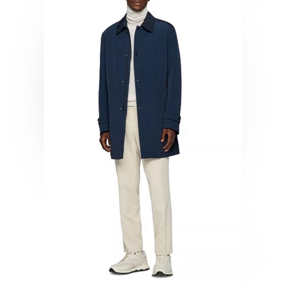 HUGO BOSS Men's Dain7 Dark Blue Trench Coat